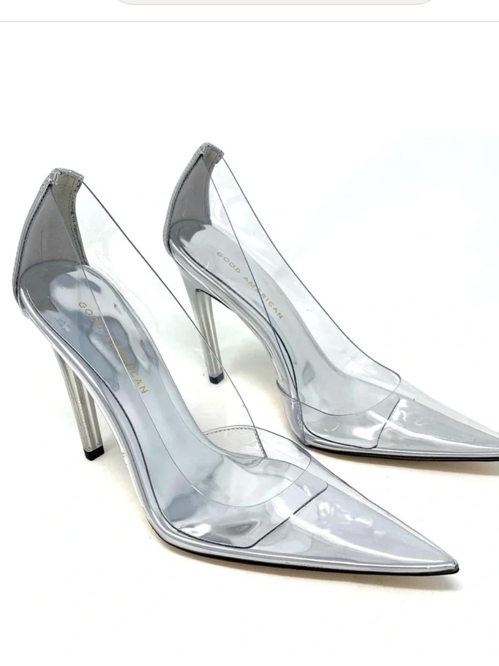 Good American Cinder-Fking Rella Clear Glass Pumps Heels Size 7.5